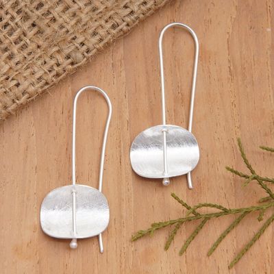 Alternate image for Modern Sterling Silver Earrings Artisan Crafted Jewelry Urban Minimalism