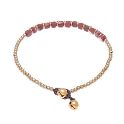 Alternate image for Beaded Anklet with Cube Jasper from Thailand Cube Beauty