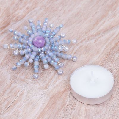 Alternate image for Star-Shaped Purple Quartz and Glass Beaded Brooch The Ethereal Starlight