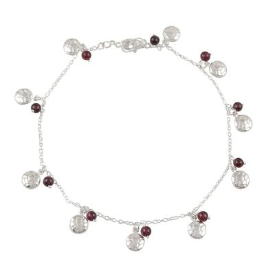 Alternate image for Sterling Silver and Garnet Charm Anklet Desert Dancer