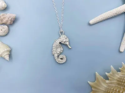 Alternate image for Silver Seahorse Necklace