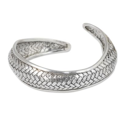 Alternate image for Handmade Silver Fish Cuff Bracelet Thai Hill Tribe Jewelry Swimming Fish