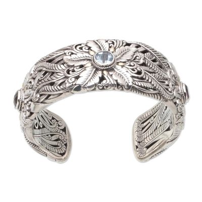 Alternate image for 18k Gold-Accented Multi-Gemstone Cuff Bracelet from Bali Floral Blessing