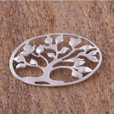 Alternate image for Sterling silver brooch pin Majestic Tree