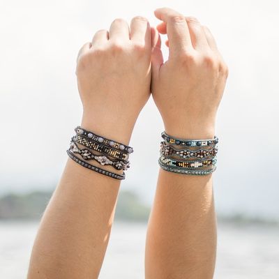 Alternate image for Handcrafted Beaded Positive Energy Long Wrap Bracelets Compassion and Guidance