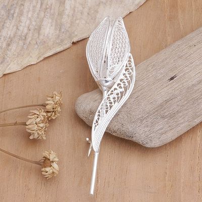 Alternate image for Sterling silver brooch pin Silver Tulip
