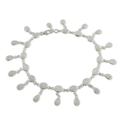 Alternate image for Fair Trade Sterling Silver Rainbow Moonstone Anklet Moon Dancer