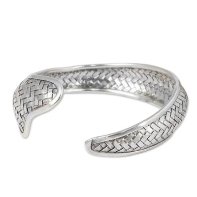 Alternate image for Handmade Silver Fish Cuff Bracelet Thai Hill Tribe Jewelry Swimming Fish
