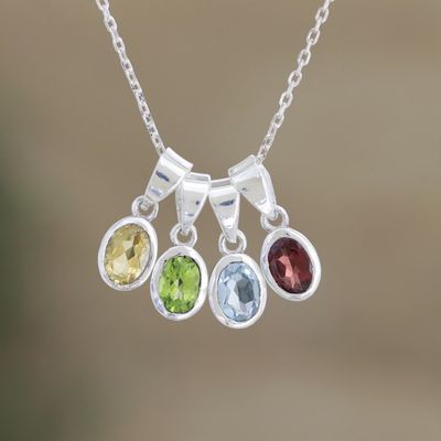Alternate image for Assorted Gemstone Pendant Necklace Set Harmony Charms