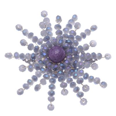 Alternate image for Star-Shaped Purple Quartz and Glass Beaded Brooch The Ethereal Starlight