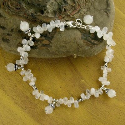 Alternate image for Rainbow Moonstone anklet Mystic Stone