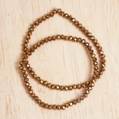 Alternate image for Eco-Friendly Golden Recycled Glass Beaded Anklets Pair Victorious Glamour