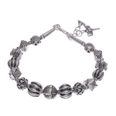 Alternate image for Hill Tribe-Themed Silver Beaded Charm Bracelet Souls from the Forest