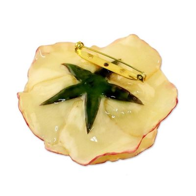 Alternate image for Artisan Crafted Natural Rose Brooch from Thailand Rosy Mood