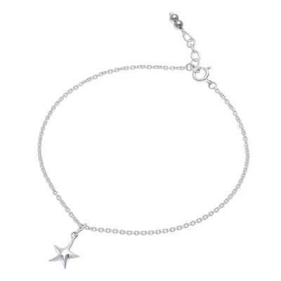 Alternate image for Sterling Silver Starfish Hematite Ankle Bracelet Sea Starfish