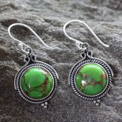 Alternate image for Green Sterling Silver Earrings Fair Trade Jewelry Splendor