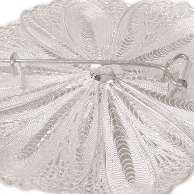 Alternate image for Sterling silver brooch pin Exotic Bloom