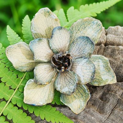 Alternate image for Handmade Nature-Inspired Resin-Coated Gardenia Brooch Pin Puissant Gardenia