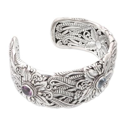 Alternate image for 18k Gold-Accented Multi-Gemstone Cuff Bracelet from Bali Floral Blessing