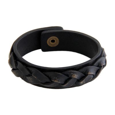Alternate image for Mens Unique Leather Wristband Bracelet Java Journeys