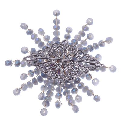 Alternate image for Star-Shaped Purple Quartz and Glass Beaded Brooch The Ethereal Starlight