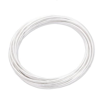 Alternate image for Sterling Silver Bangle Bracelet with 10 Bands from Bali Fortified Union