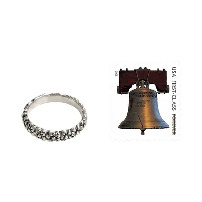 Alternate image for Floral Sterling Silver Band Ring Silver Garland